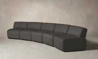 The Miles Modular Sectional - Pebbled Leather Ash