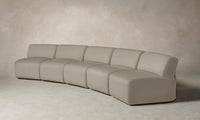 The Miles Modular Sectional - Pebbled Leather Stone