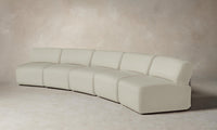 The Miles Modular Sectional - Pebbled Leather Swan