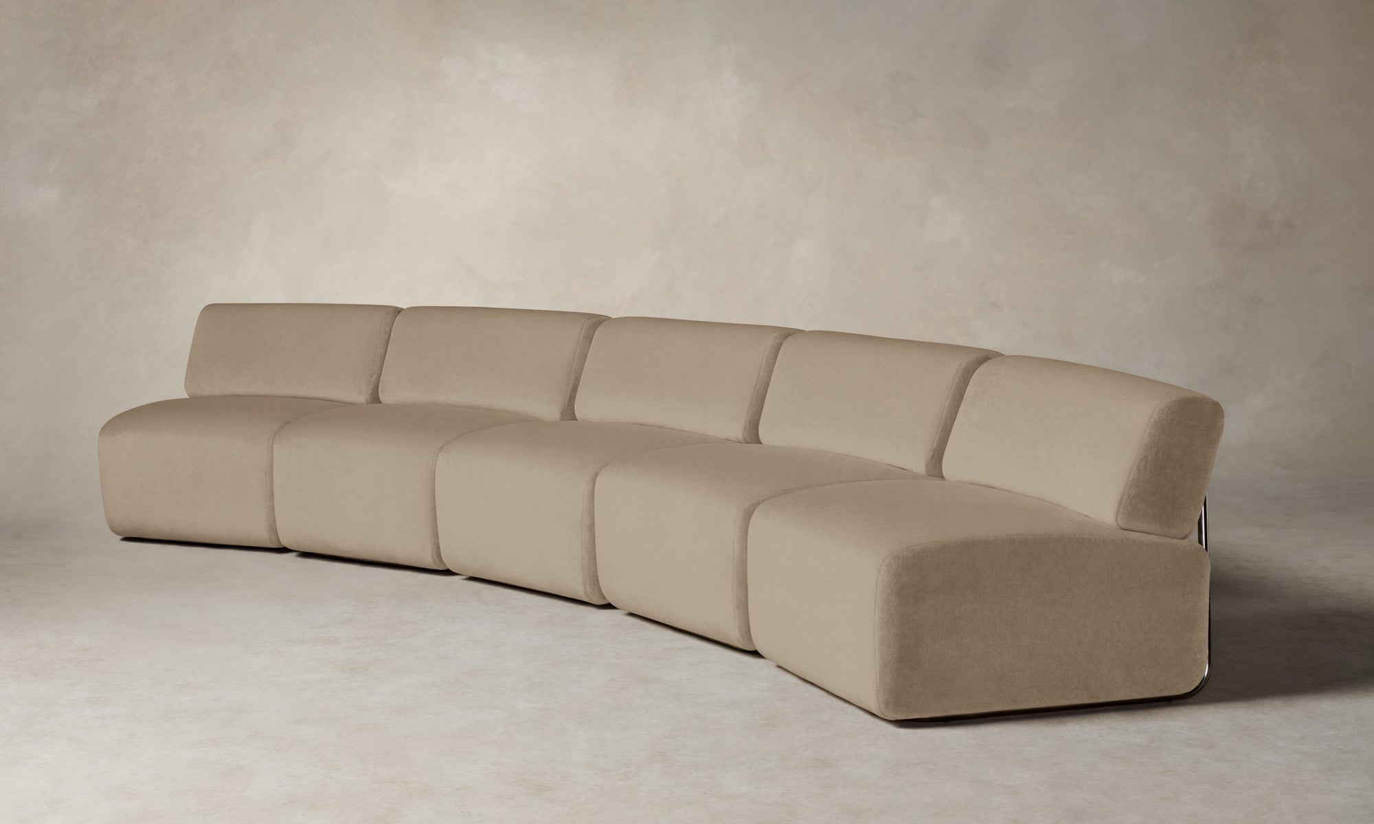 The Miles Modular Sectional - Performance Velvet Taupe