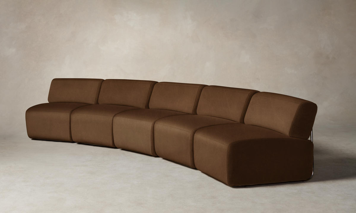 The Miles Modular Sectional - Tuscan Leather Cognac