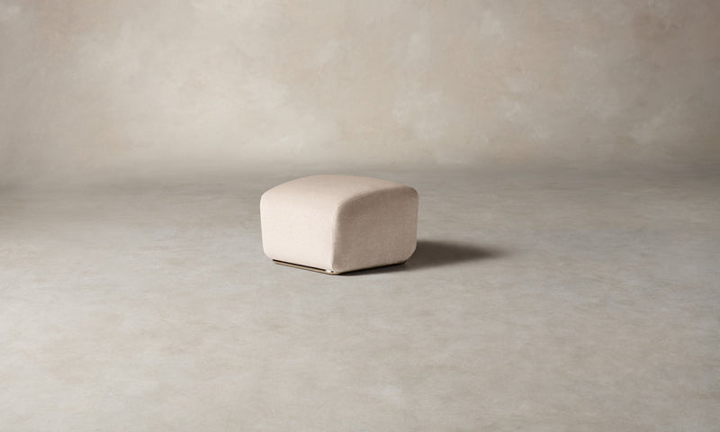 The Miles Ottoman - Deep Pile Mohair Limestone