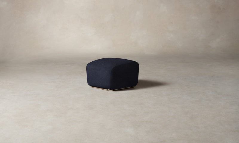 The Miles Ottoman - Italian Brushed Wool Harbor