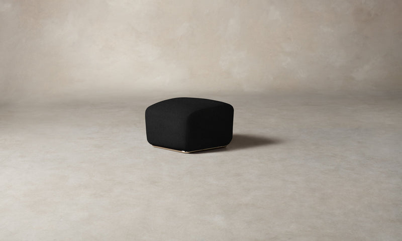 The Miles Ottoman - Italian Brushed Wool Pepper