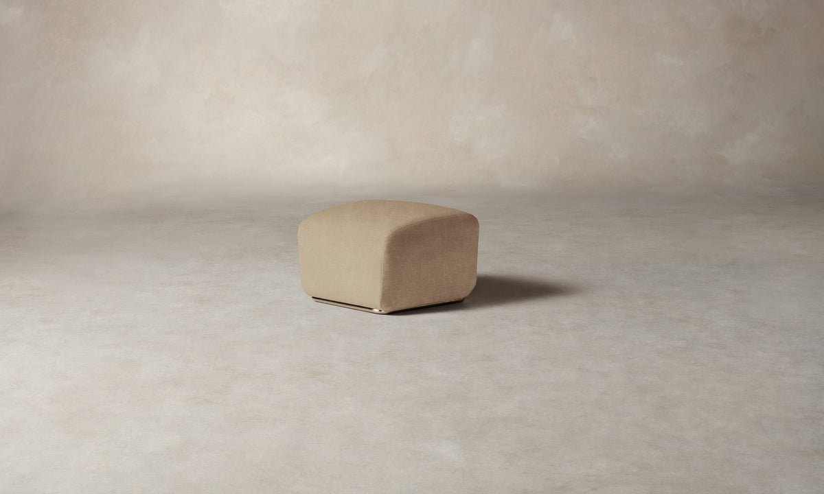 The Miles Ottoman - Mohair Almond