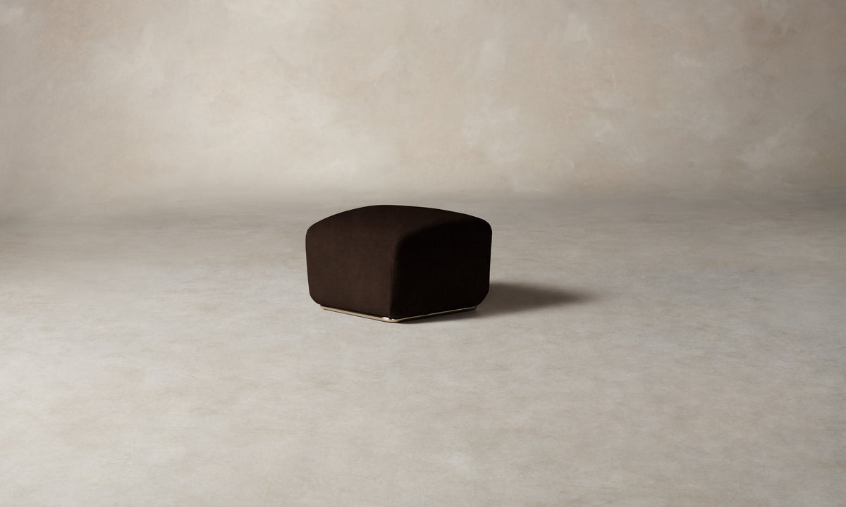 The Miles Ottoman - Mohair Chocolate