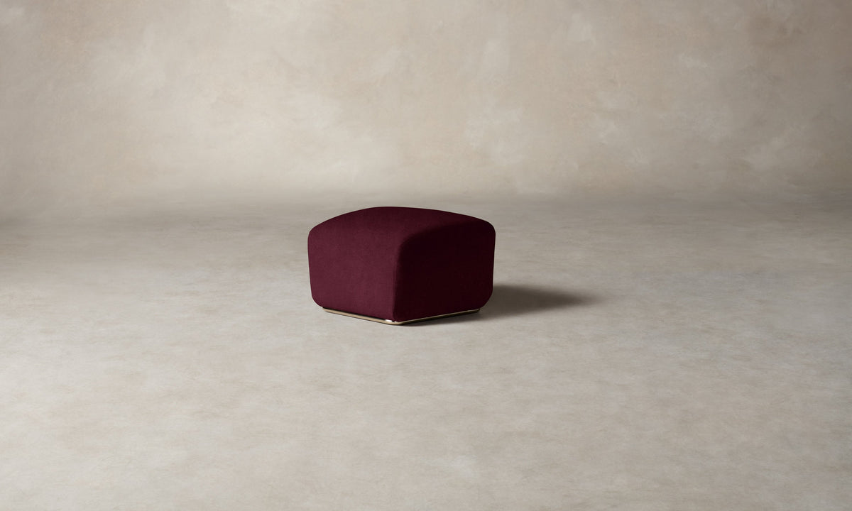 The Miles Ottoman - Mohair Crimson