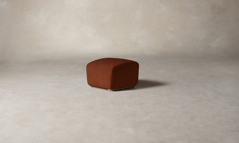 The Miles Ottoman in Mohair Spice