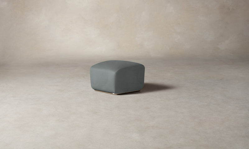 The Miles Ottoman - Nubuck Leather Tide