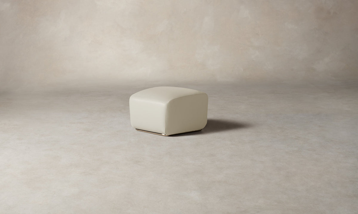 The Miles Ottoman - Pebbled Leather Swan