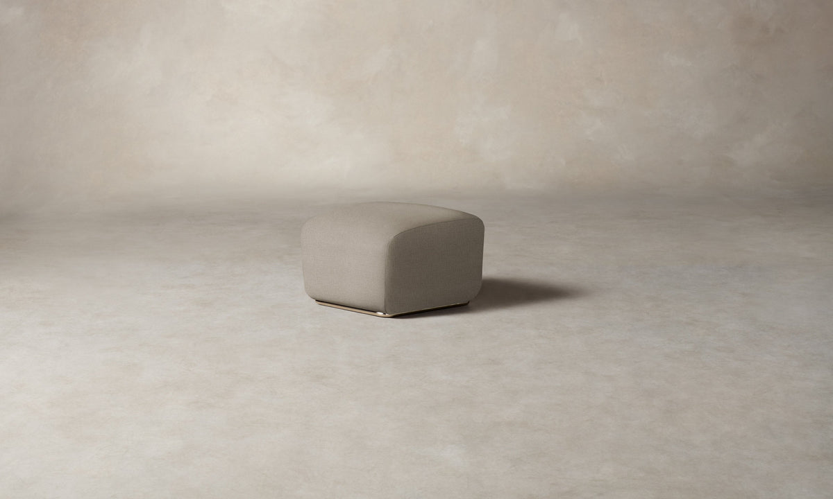 The Miles Ottoman - Performance Linen Weave Beige
