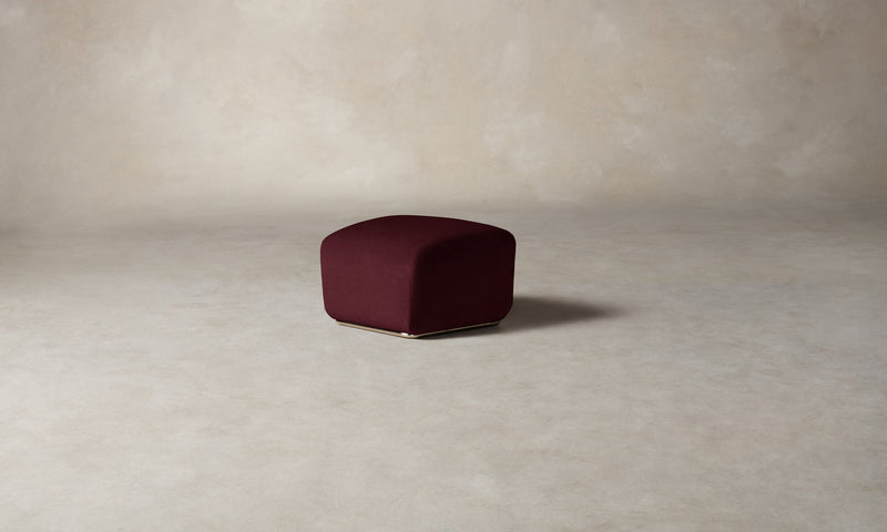The Miles Ottoman - Performance Velvet Cabernet