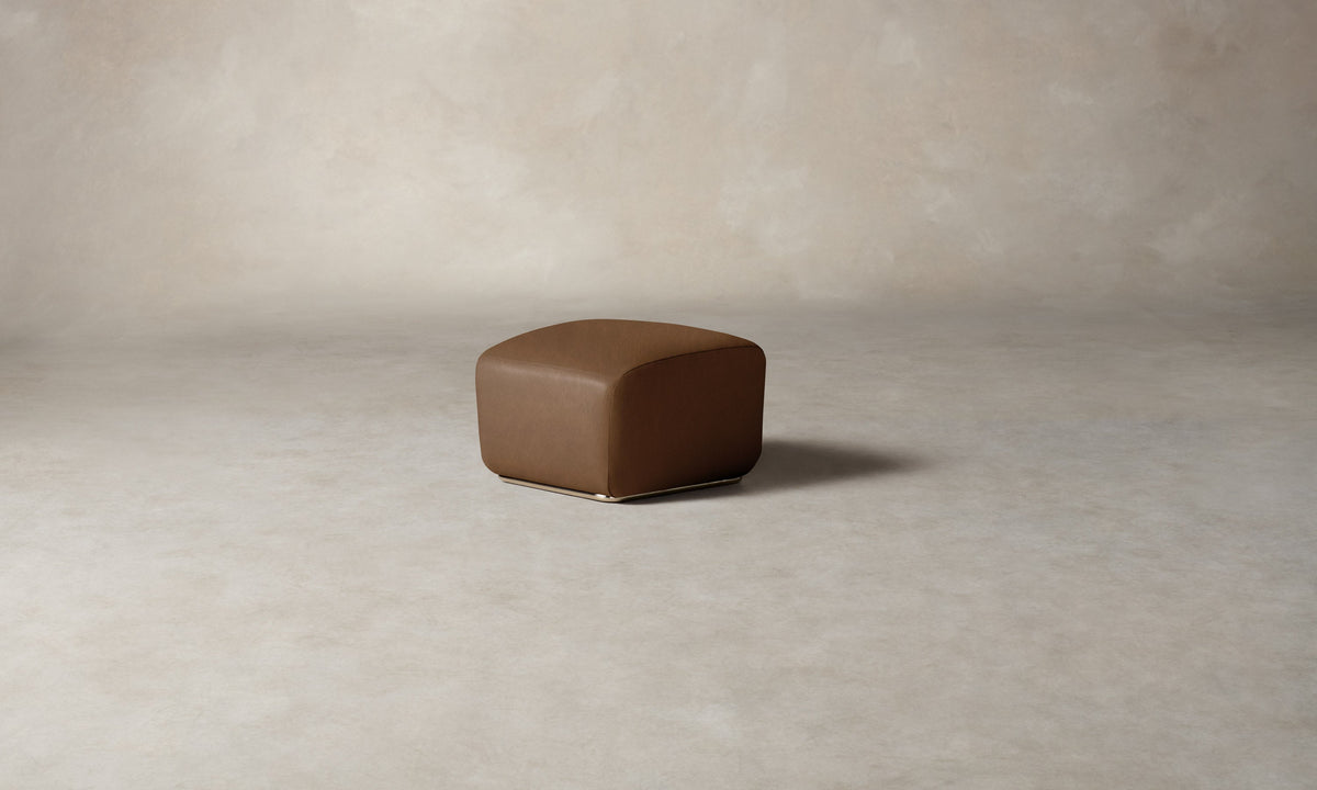 The Miles Ottoman - Tuscan Leather Cognac