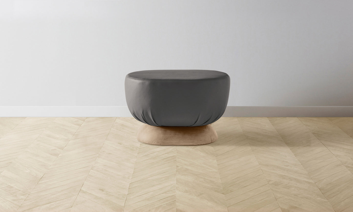 The Mott Stool - Pebbled Leather Ash