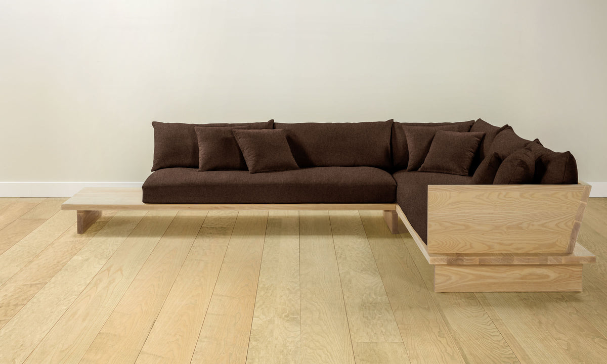 The Muir Sectional - Italian Brushed Wool Cocoa