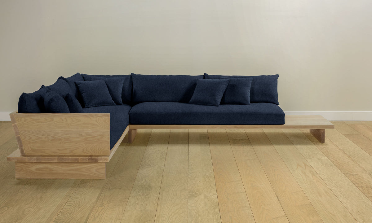 The Muir Sectional - Italian Brushed Wool Harbor