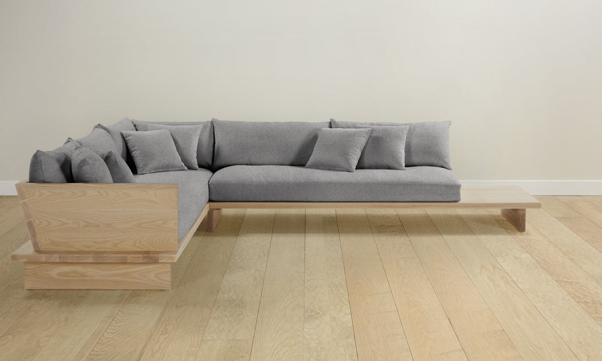 The Muir Sectional - Italian Brushed Wool Moon