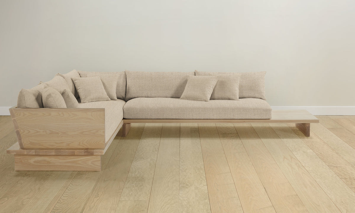 The Muir Sectional - Performance Textural Weave Savanna
