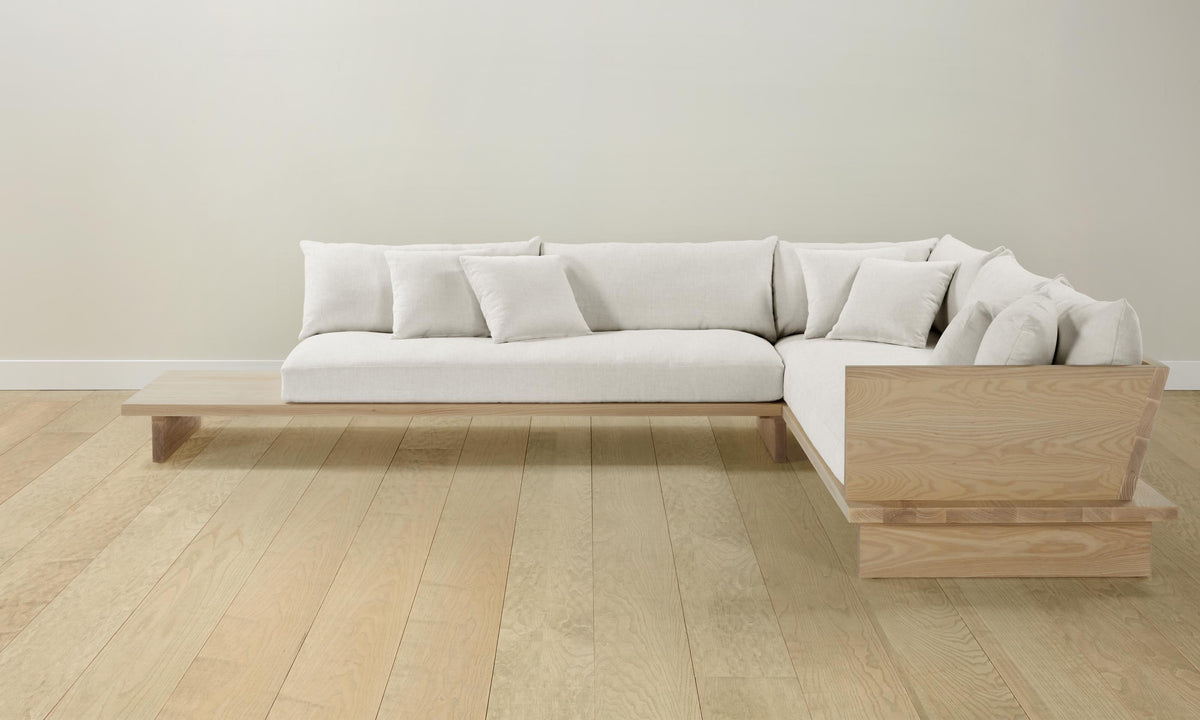 The Muir Sectional - Heritage Belgian Linen Egret