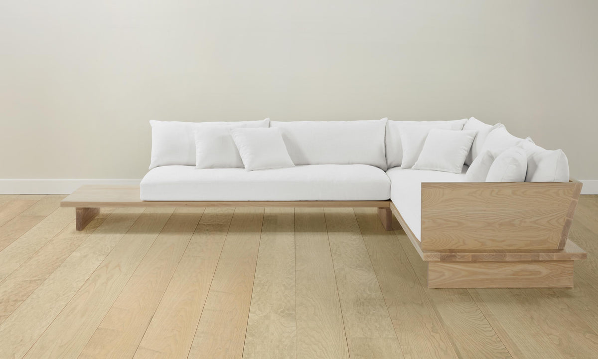 The Muir Sectional - Performance Linen Weave Pure White
