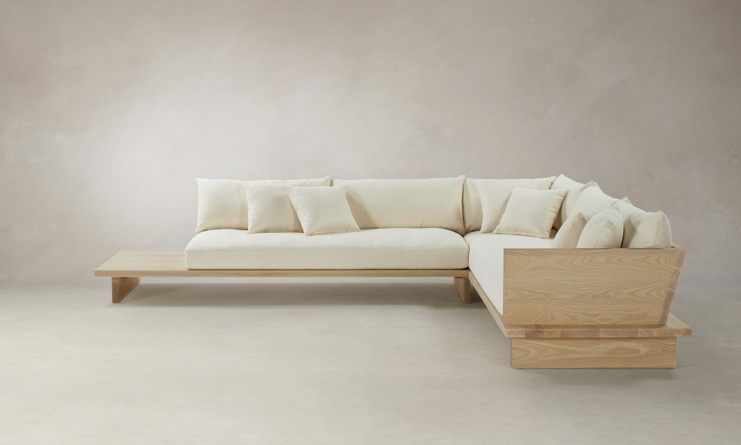 The Muir Sectional - Performance Linen Weave Flour