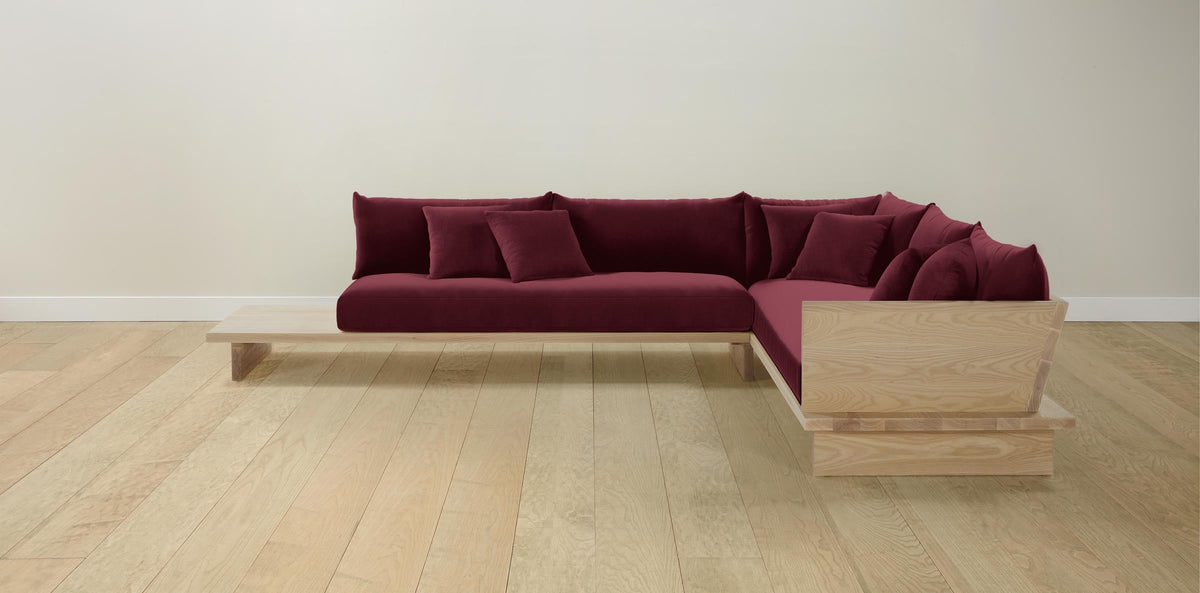 The Muir Sectional - Performance Velvet Merlot