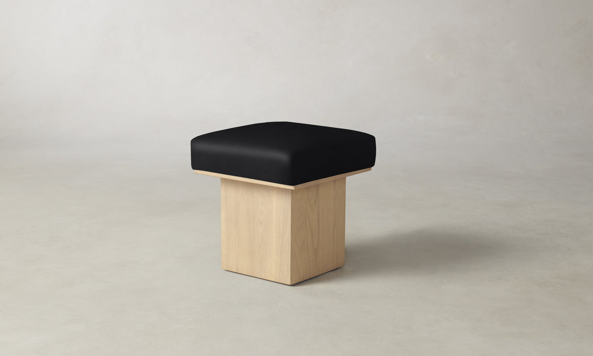 The Mulberry Ottoman - Costa Leather Jet