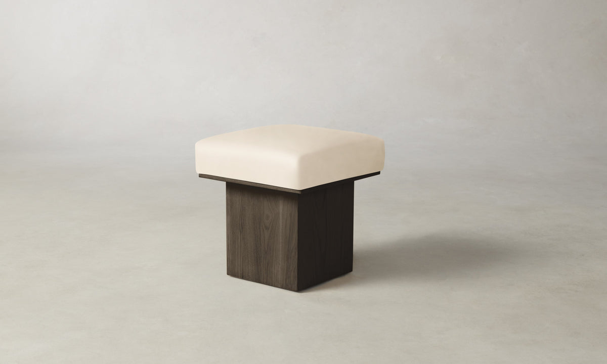 The Mulberry Ottoman - Costa Leather Sesame