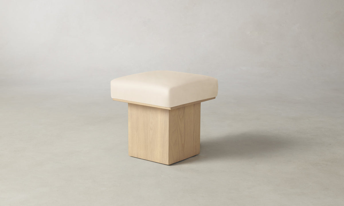 The Mulberry Ottoman - Costa Leather Sesame