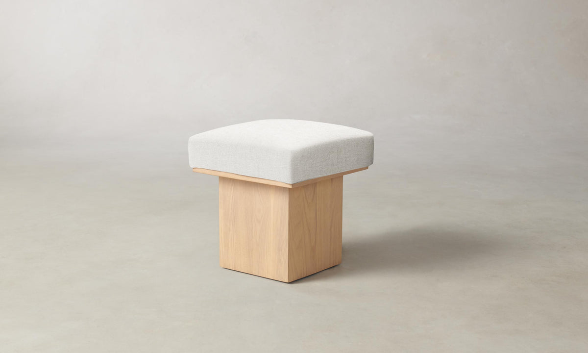 The Mulberry Ottoman - Heritage Belgian Linen Egret