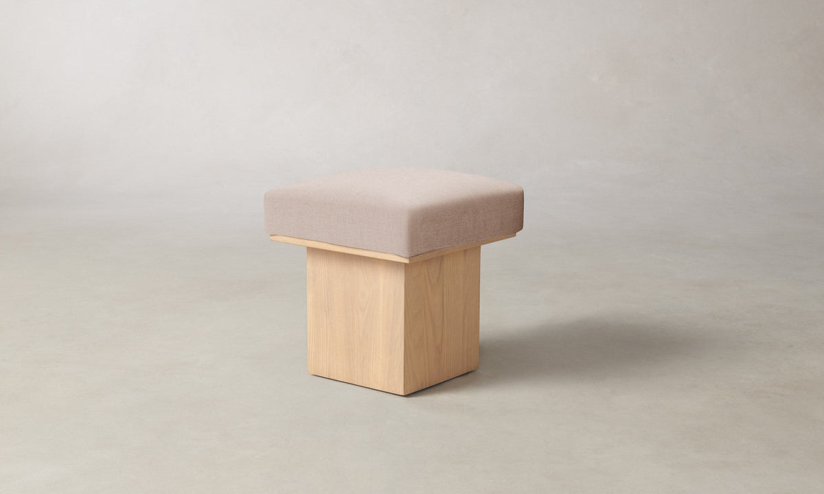 The Mulberry Ottoman - Heritage Belgian Linen Petal