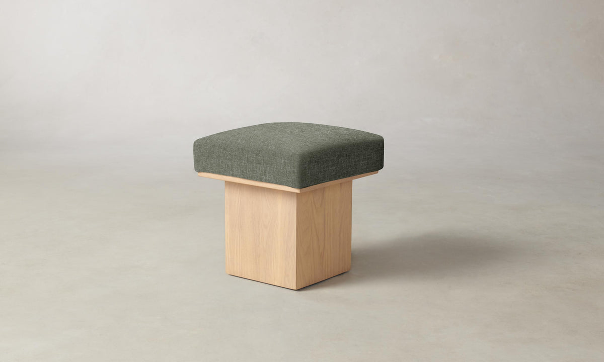The Mulberry Ottoman - Heritage Belgian Linen Thyme