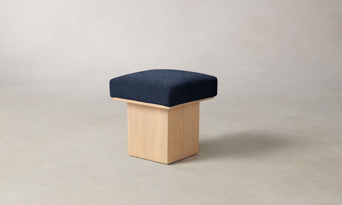 The Mulberry Ottoman - Italian Brushed Wool Harbor