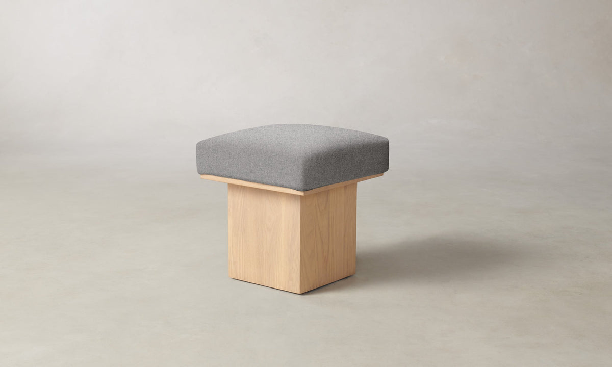 The Mulberry Ottoman - Italian Brushed Wool Moon