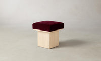 The Mulberry Ottoman - Mohair Crimson