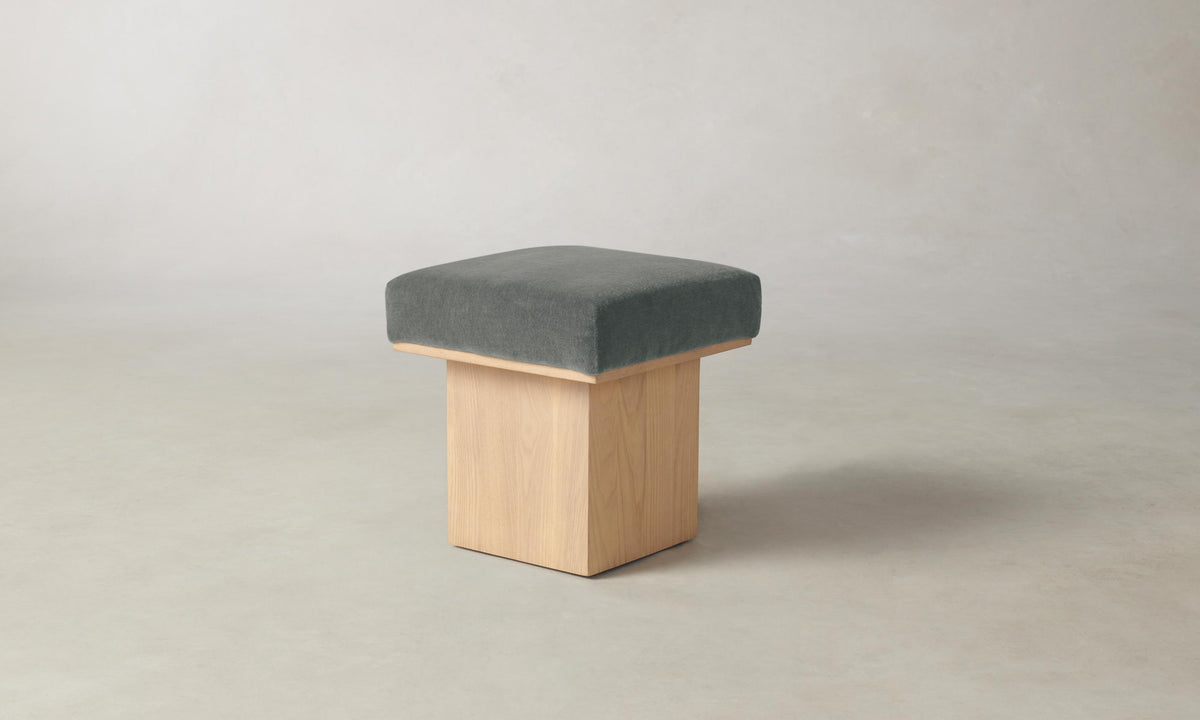 The Mulberry Ottoman - Mohair Fog