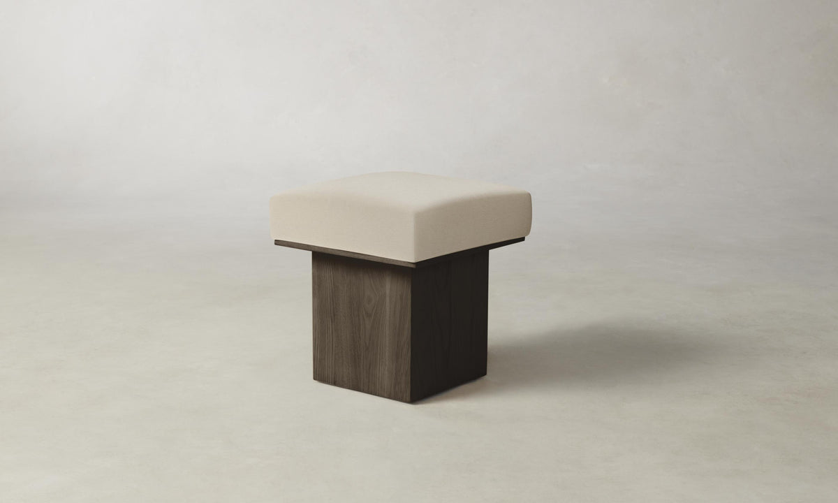 The Mulberry Ottoman - Pebbled Leather Stone