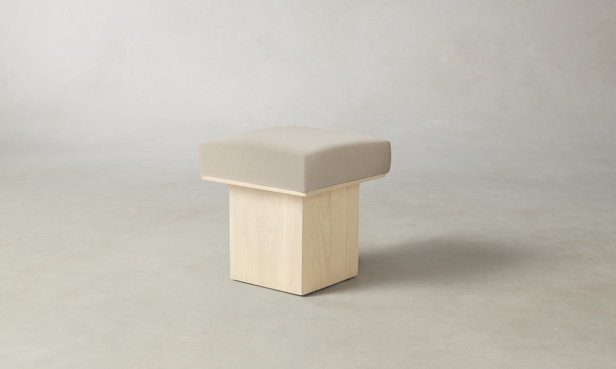 The Mulberry Ottoman - Pebbled Leather Stone