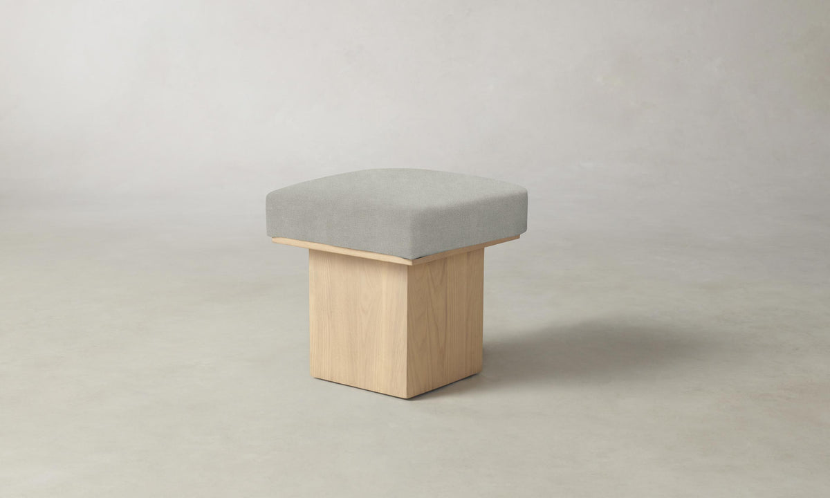 The Mulberry Ottoman - Performance Mélange Weave Flint
