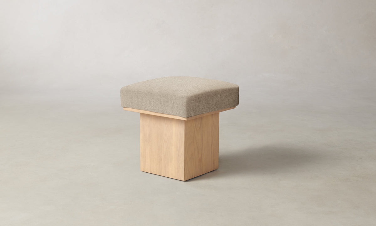 The Mulberry Ottoman - Performance Textural Weave Savanna