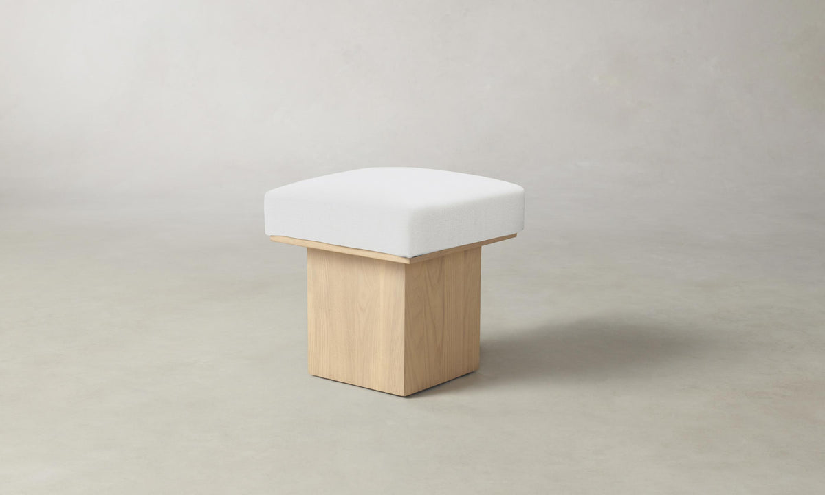The Mulberry Ottoman - Performance Linen Weave Pure White