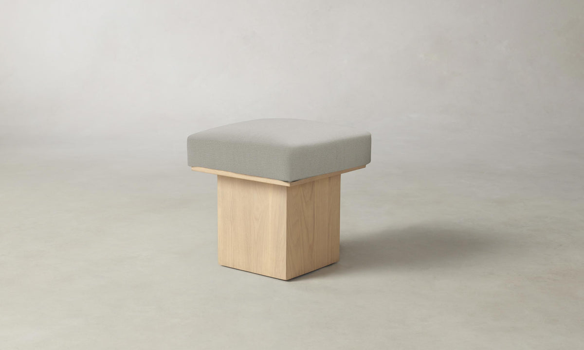 The Mulberry Ottoman - Performance Linen Weave Beige