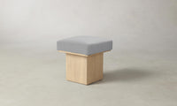 The Mulberry Ottoman - Performance Linen Weave Cloud