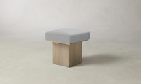 The Mulberry Ottoman - Performance Linen Weave Cloud