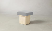 The Mulberry Ottoman - Performance Linen Weave Cloud