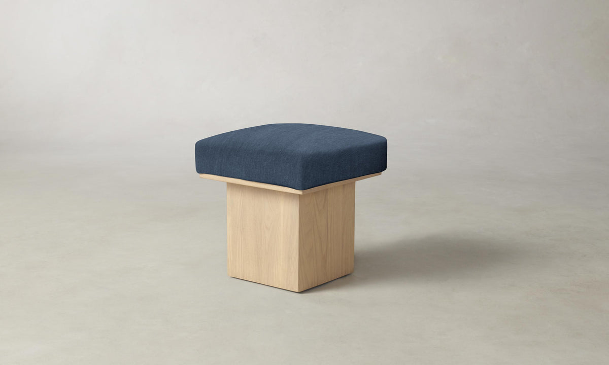 The Mulberry Ottoman - Performance Tweed Denim