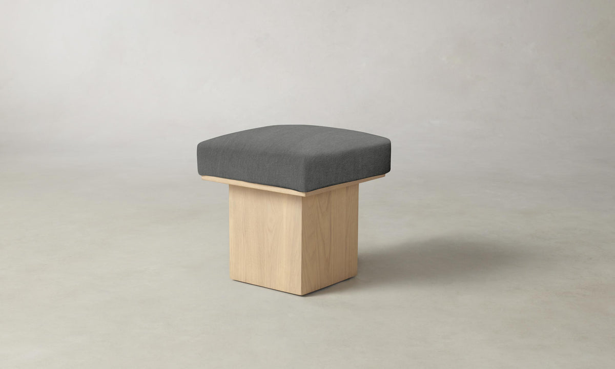 The Mulberry Ottoman - Performance Tweed Smoke