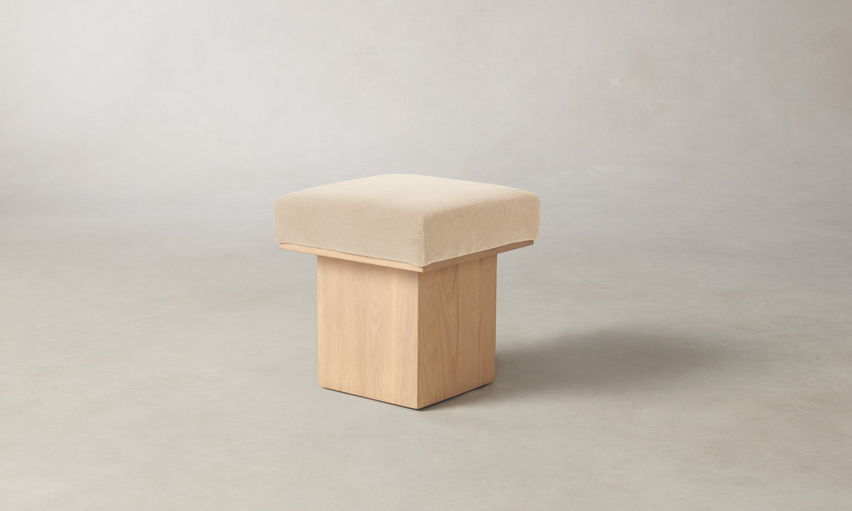 The Mulberry Ottoman - Performance Velvet Butter