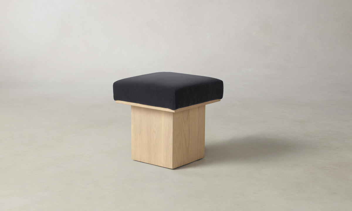 The Mulberry Ottoman - Performance Velvet Flannel