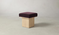 The Mulberry Ottoman - Performance Velvet Merlot